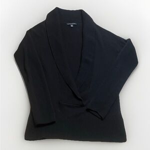 Banana Republic Extra Fine Merino & Angora Blend Black Deep V-Neck Sweater sz M